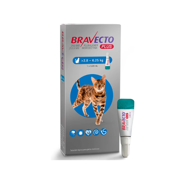 BRAVECTO CAT PLUS - PIPETA ANTI PARASITARIA COMPLETA