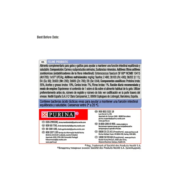PRO PLAN FORTIFLORA FELINO 30 SOBRAS DE 1 GMS