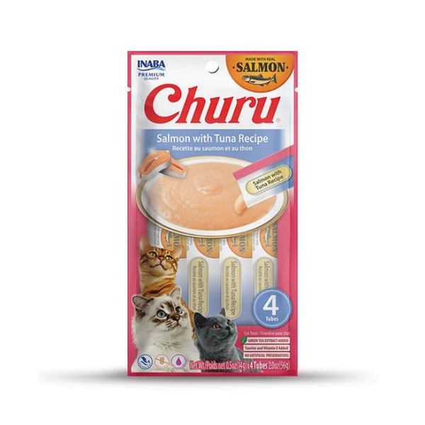 CHURU SALMON Y ATÚN 4 TUBOS 56G