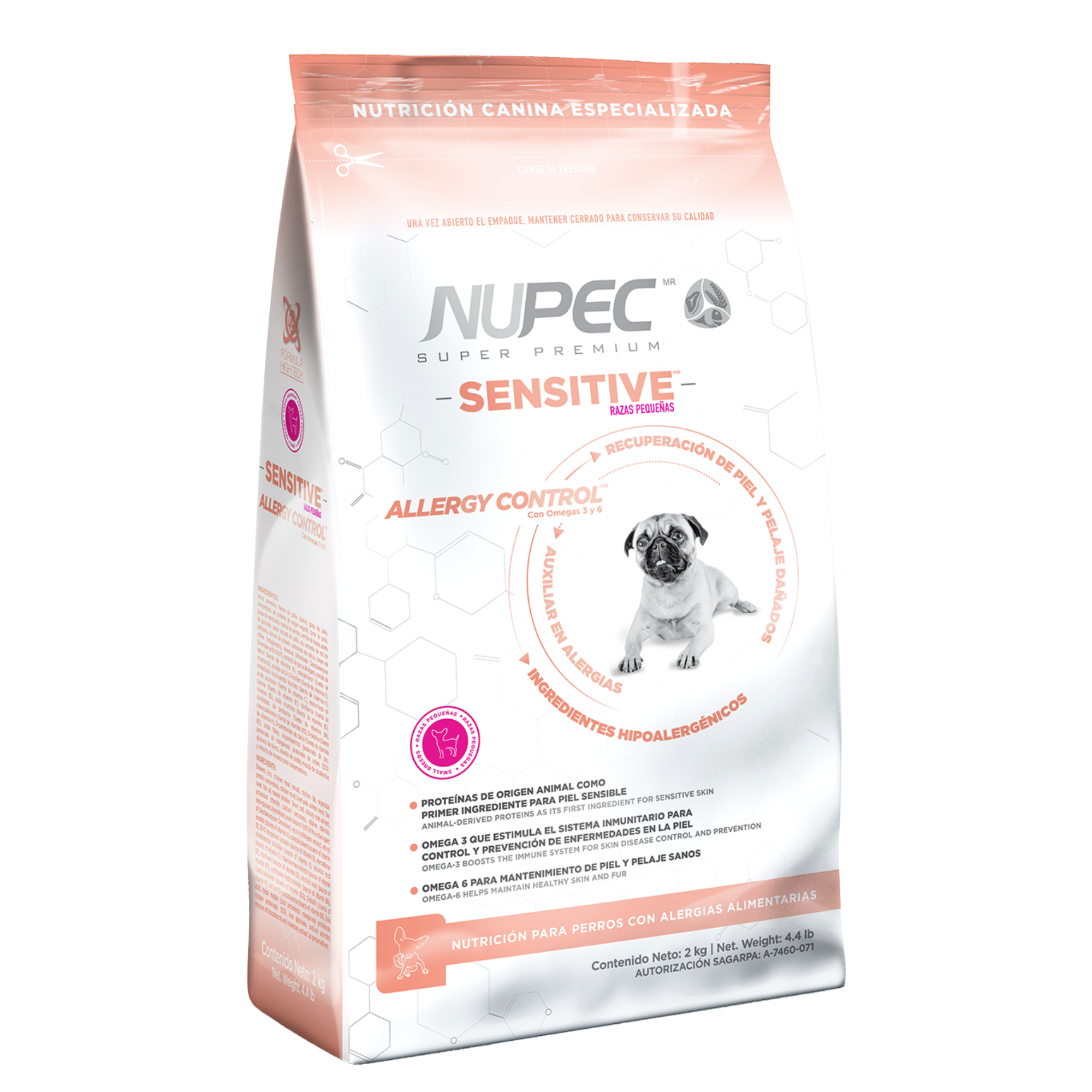NUPEC SENSITIVE RAZAS PEQUEÑAS - ESPECIALIDAD PIEL Y ESTOMAGO SENSIBLE